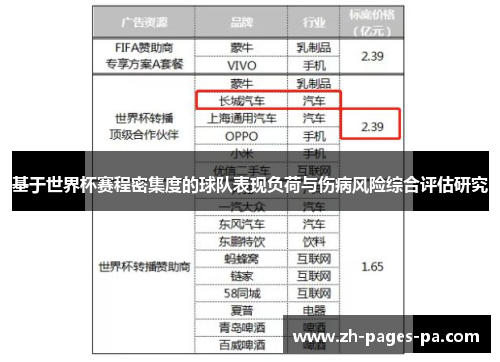 基于世界杯赛程密集度的球队表现负荷与伤病风险综合评估研究